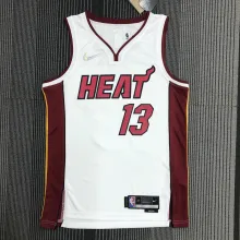 NBA Men 75th Anniversary Miami Heat White #13 ADEBAYO Jersey High Quality Name and Number Print