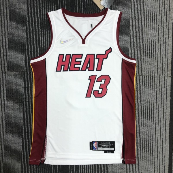 NBA Men 75th Anniversary Miami Heat White #13 ADEBAYO Jersey High Quality Name and Number Print