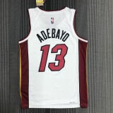 NBA Men 75th Anniversary Miami Heat White #13 ADEBAYO Jersey High Quality Name and Number Print
