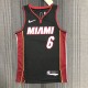 NBA Men 75th Anniversary Miami Heat Black #6 JAMES Jersey High Quality Name and Number Print