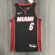 NBA Men 75th Anniversary Miami Heat Black #6 JAMES Jersey High Quality Name and Number Print