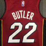 NBA Men 75th Anniversary Miami Heat Red #22 BUTLER Jersey High Quality Name and Number Print