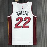 NBA Men 75th Anniversary Miami Heat White #22 BUTLER Jersey High Quality Name and Number Print