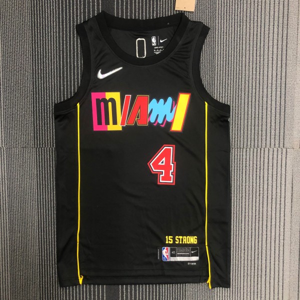 NBA Men 75th Anniversary Season 2022 Miami Heat Black #4 DLADIPO Jersey High Quality Name and Number Print