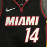 NBA Men 75th Anniversary Miami Heat Black #14 HERRO Jersey High Quality Name and Number Print