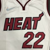 NBA Men 75th Anniversary Miami Heat White #22 BUTLER Jersey High Quality Name and Number Print