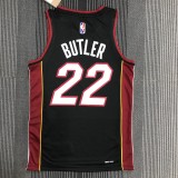 NBA Men 75th Anniversary Miami Heat Black #22 BUTLER Jersey High Quality Name and Number Print
