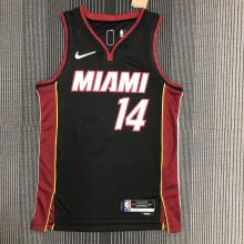 NBA Men 75th Anniversary Miami Heat Black #14 HERRO Jersey High Quality Name and Number Print
