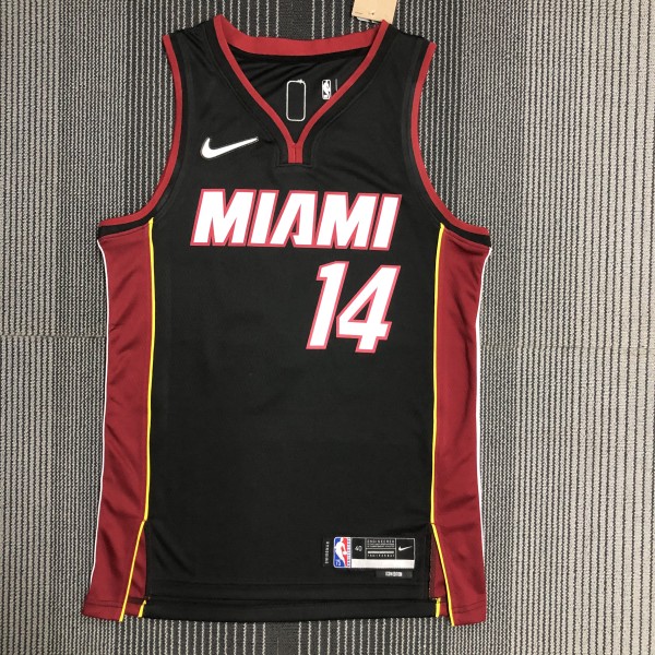 NBA Men 75th Anniversary Miami Heat Black #14 HERRO Jersey High Quality Name and Number Print