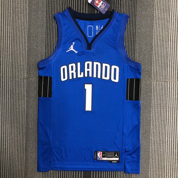 NBA Season 75th Anniversary Orlando Magic #1 McGRADY Blue Jersey High Quality Name and Number Print