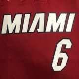 NBA Men 75th Anniversary Miami Heat Red #6 JAMES Jersey High Quality Name and Number Print