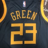 NBA Men Season 2018 Golden State Warriors Dark Grey #23 GREEN Jersey High Quality Name and Number Print