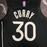 NBA Men 75th Anniversary Golden State Warriors Elect Series Black #30 CURRY Jersey High Quality Name and Number Print