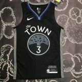 NBA Men Season 2020 Golden State Warriors Black Grey #3 POOLE Jersey High Quality Name and Number Print
