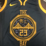 NBA Men Season 2018 Golden State Warriors Dark Grey #23 GREEN Jersey High Quality Name and Number Print