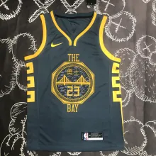 NBA Men Season 2018 Golden State Warriors Dark Grey #23 GREEN Jersey High Quality Name and Number Print