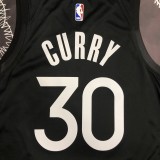 NBA Men Season 2020 Golden State Warriors Black Grey #30 CURRY Jersey High Quality Name and Number Print