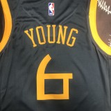 NBA Men Season 2018 Golden State Warriors Dark Grey #6 YOUNG Jersey High Quality Name and Number Print