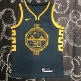 NBA Men Season 2018 Golden State Warriors Dark Grey #30 CURRY Jersey High Quality Name and Number Print