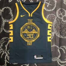 NBA Men Season 2018 Golden State Warriors Dark Grey #30 CURRY Jersey High Quality Name and Number Print