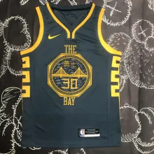 NBA Men Season 2018 Golden State Warriors Dark Grey #30 CURRY Jersey High Quality Name and Number Print
