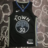 NBA Men Season 2020 Golden State Warriors Black Grey #30 CURRY Jersey High Quality Name and Number Print