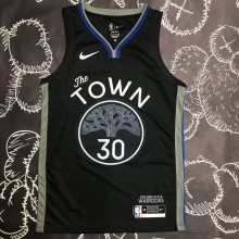 NBA Men Season 2020 Golden State Warriors Black Grey #30 CURRY Jersey High Quality Name and Number Print