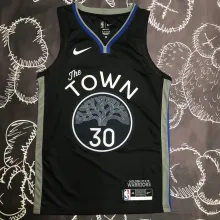 NBA Men Season 2020 Golden State Warriors Black Grey #30 CURRY Jersey High Quality Name and Number Print