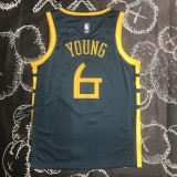 NBA Men Season 2018 Golden State Warriors Dark Grey #6 YOUNG Jersey High Quality Name and Number Print