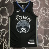 NBA Men Season 2020 Golden State Warriors Black Grey #35 DURANT Jersey High Quality Name and Number Print