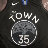 NBA Men Season 2020 Golden State Warriors Black Grey #35 DURANT Jersey High Quality Name and Number Print
