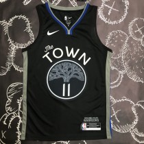 NBA Men Season 2020 Golden State Warriors Black Grey #11 THOMPSON Jersey High Quality Name and Number Print