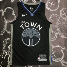 NBA Men Season 2020 Golden State Warriors Black Grey #11 THOMPSON Jersey High Quality Name and Number Print