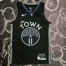 NBA Men Season 2020 Golden State Warriors Black Grey #11 THOMPSON Jersey High Quality Name and Number Print