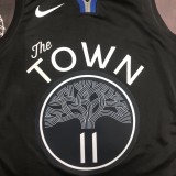 NBA Men Season 2020 Golden State Warriors Black Grey #11 THOMPSON Jersey High Quality Name and Number Print