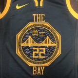 NBA Men Season 2018 Golden State Warriors Dark Grey #22 WIGGINS Jersey High Quality Name and Number Print