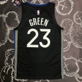 NBA Men Season 2020 Golden State Warriors Black Grey #23 GREEN Jersey High Quality Name and Number Print
