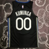 NBA Men Season 2020 Golden State Warriors Black Grey #00 KUMINGA Jersey High Quality Name and Number Print