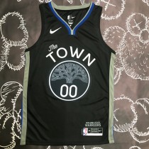 NBA Men Season 2020 Golden State Warriors Black Grey #00 KUMINGA Jersey High Quality Name and Number Print