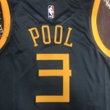 NBA Men Season 2018 Golden State Warriors Dark Grey #3 POOL Jersey High Quality Name and Number Print