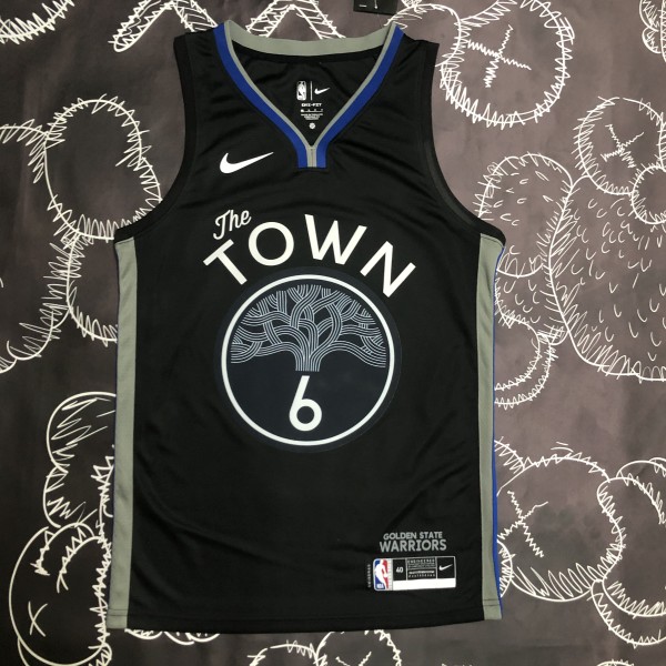 NBA Men Season 2020 Golden State Warriors Black Grey #6 YOUNG Jersey High Quality Name and Number Print