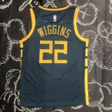 NBA Men Season 2018 Golden State Warriors Dark Grey #22 WIGGINS Jersey High Quality Name and Number Print