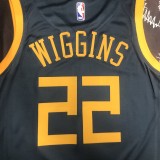 NBA Men Season 2018 Golden State Warriors Dark Grey #22 WIGGINS Jersey High Quality Name and Number Print