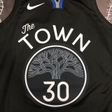 NBA Men Season 2020 Golden State Warriors Black Grey #30 CURRY Jersey High Quality Name and Number Print