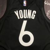 NBA Men Season 2020 Golden State Warriors Black Grey #6 YOUNG Jersey High Quality Name and Number Print