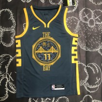 NBA Men Season 2018 Golden State Warriors Dark Grey #11 THOMPSON Jersey High Quality Name and Number Print