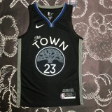 NBA Men Season 2020 Golden State Warriors Black Grey #23 GREEN Jersey High Quality Name and Number Print