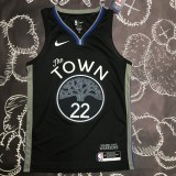 NBA Men Season 2020 Golden State Warriors Black Grey #22 WIGGINS Jersey High Quality Name and Number Print