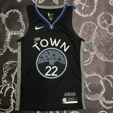 NBA Men Season 2020 Golden State Warriors Black Grey #22 WIGGINS Jersey High Quality Name and Number Print