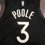NBA Men Season 2020 Golden State Warriors Black Grey #3 POOLE Jersey High Quality Name and Number Print